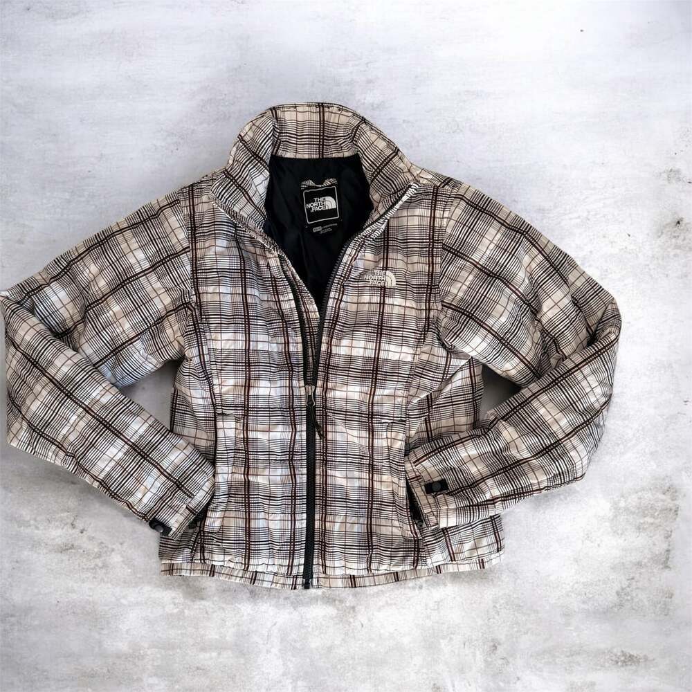 The North Face Brown Plaid Puffer Jacket XS